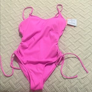 Shade & Shore Vibrant Pink One Piece Swimsuit